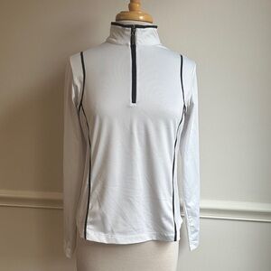 EP Pro tour tech women's golf 1/4 zip white black trim piping size medium EUC